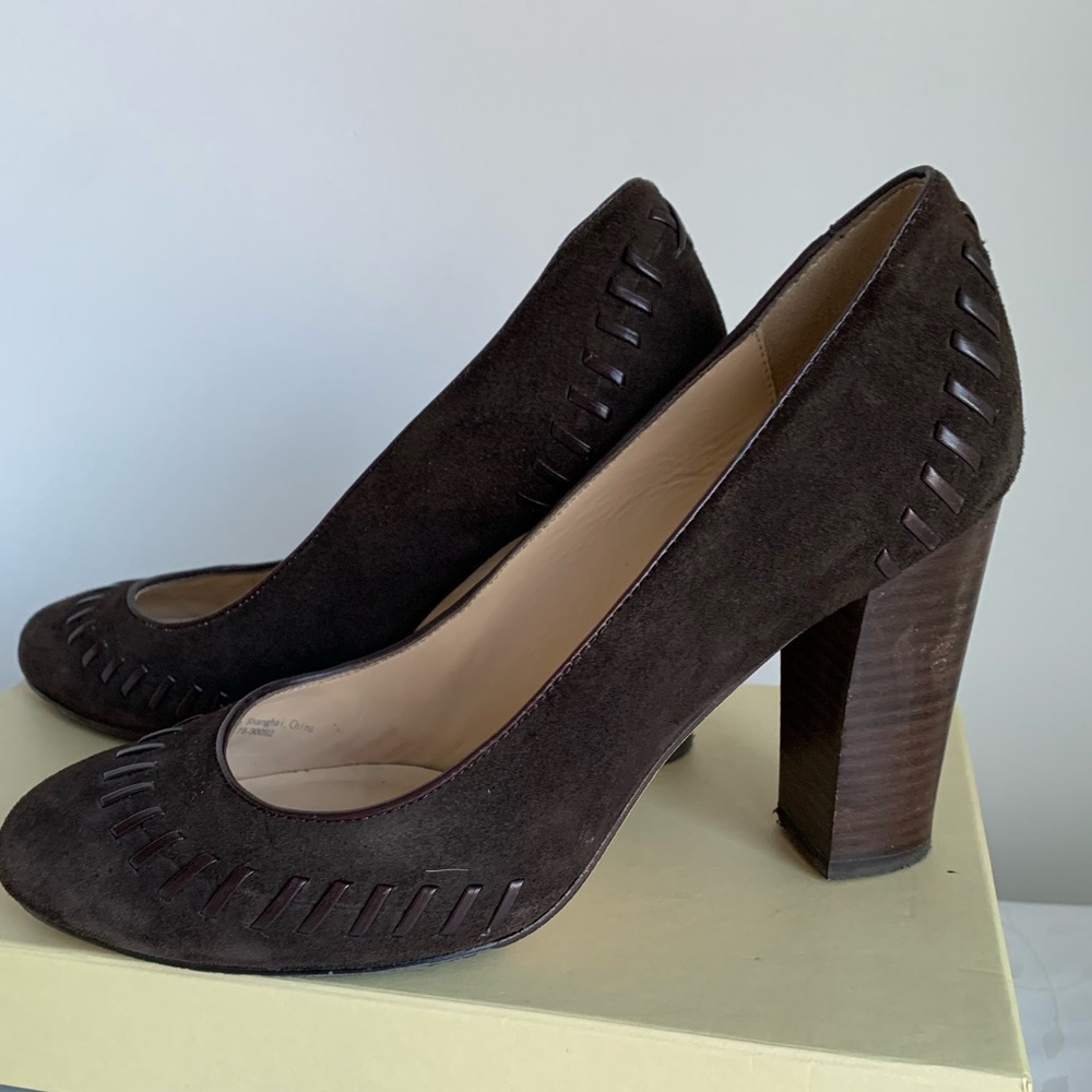 Johnston and Murphy Womens Frances Whip Espresso heels brown shoe night Size 8